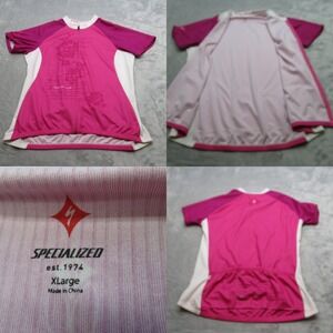 Specialized Cycling Jersey Womens XL Pink Breast Cancer Awareness Full‎ Zip